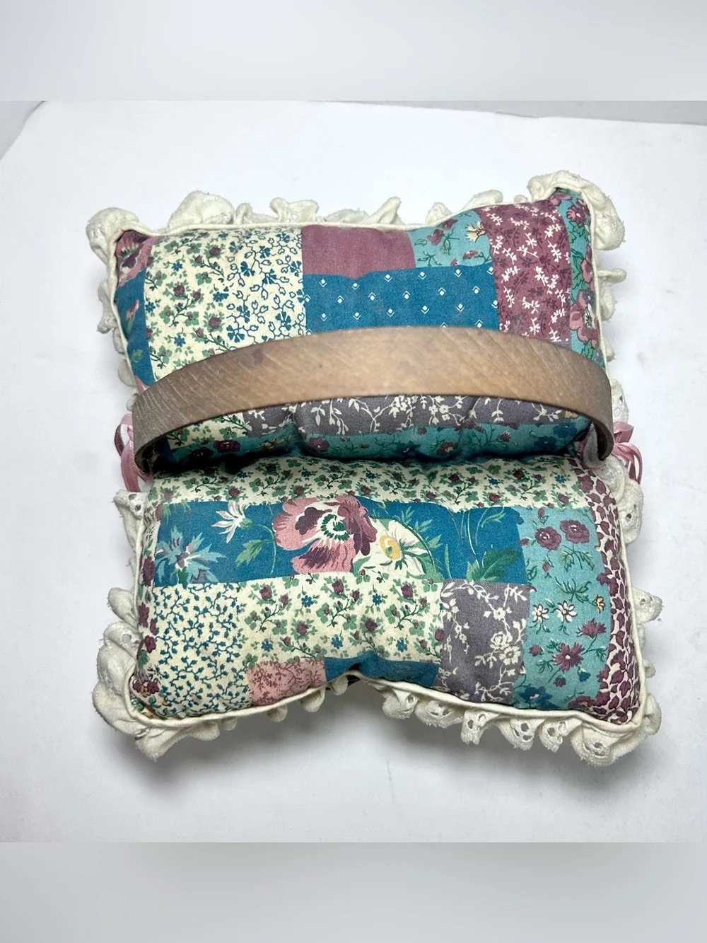 Quilted Pillow Top Basket with handle